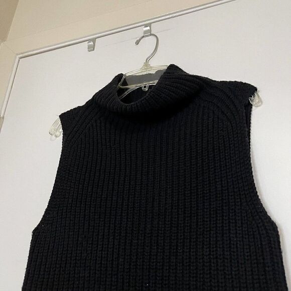 Aritzia Wilfred Wool Longline Sleeveless Turtleneck Black Sweater tunic XXS - Picture 7 of 7